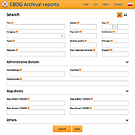 Screen of ApplicationCBDG Archival Reports