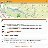 Screen of Application CBDG GIS for map services