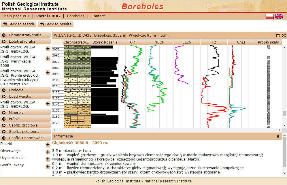 Application CBDG Profile Viewer from Boreholes
