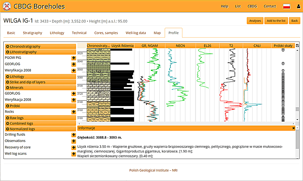 Application CBDG Profile Viewer from Boreholes