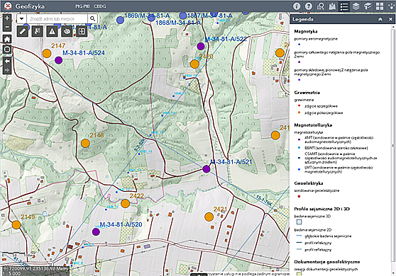 Screen of Map Portal CBDG GEOLOGIA
