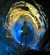 Speleologist in The Miętusia Cave - fot. K. Recielski